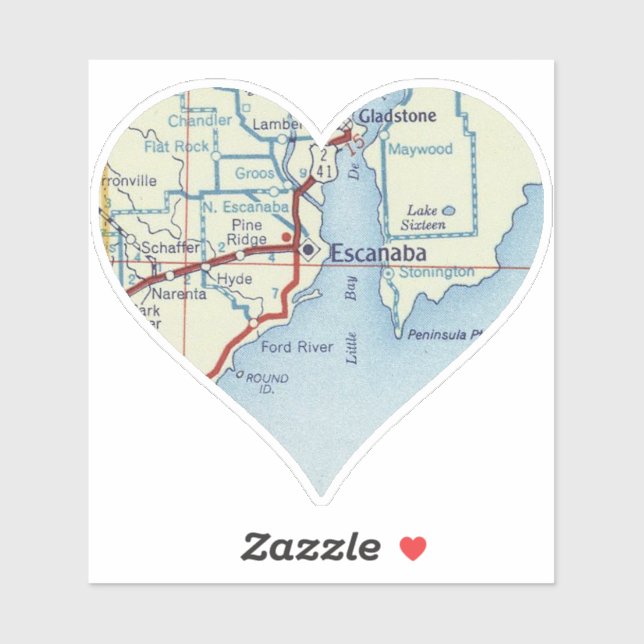 Pegatina Vintage Escanaba MI (Hoja)