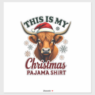 Pegatina Vintage Esta Es Mi Camiseta De Navidad De Pijama H