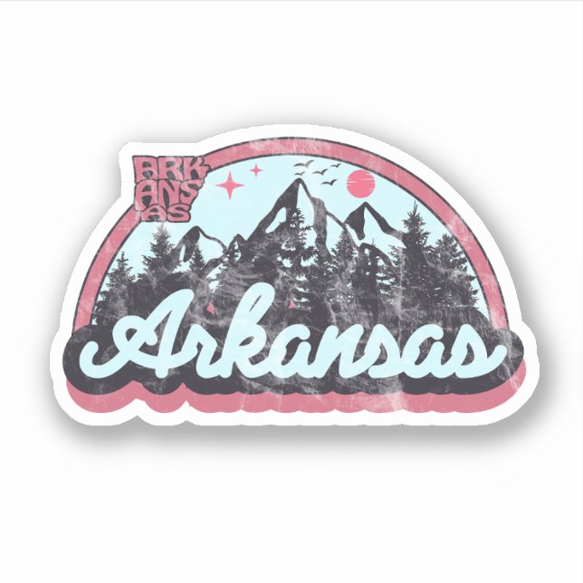 Pegatina Vintage estatal de Arkansas (Anverso)