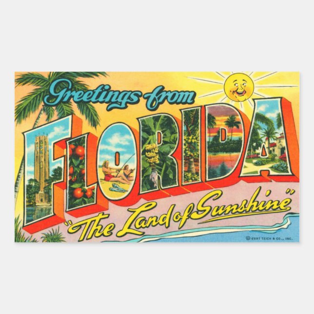 Pegatina Vintage Florida (Anverso)