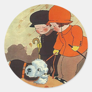 Pegatina Vintage Forever Home Dog Mascota Comfort