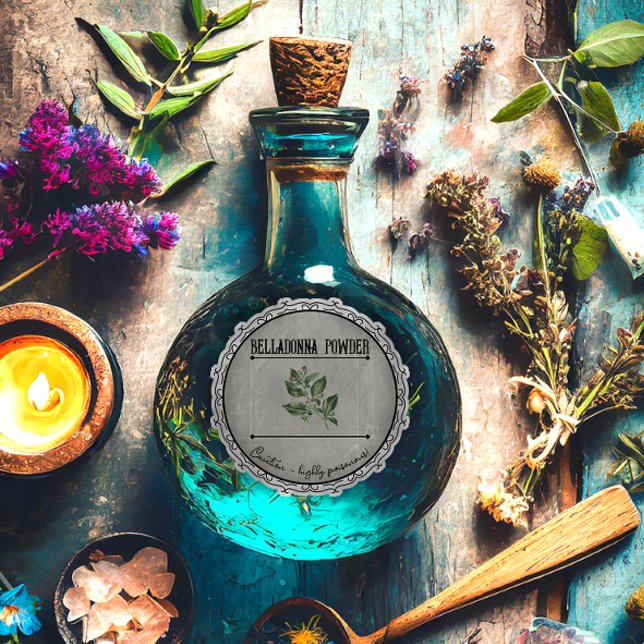 Pegatina Vintage Gothic Belladonna Potion Personalizado Hal (Subido por el creador)