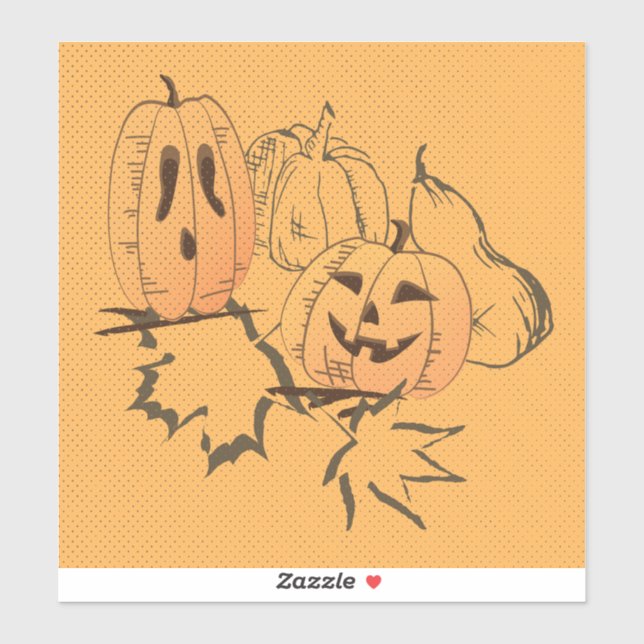 Pegatina Vintage Halloween (Hoja)