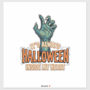 Pegatina Vintage Halloween Dentro De Mi Corazón Mano De Mon