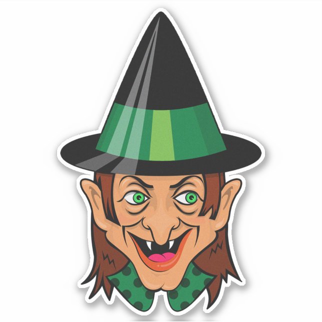 Pegatina Vintage Halloween Witch (Anverso)