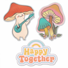 Vintage Happy juntos l Mushroom tocando gitarr