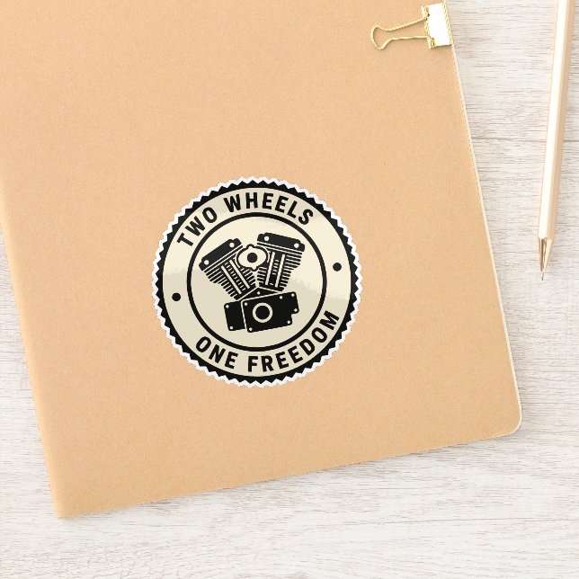 Pegatina Vintage Motorcycle Engine Freedom Emblem (Cuaderno)
