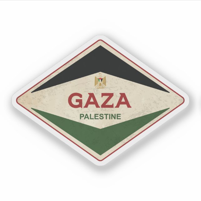 Pegatina Vintage palestino de Gaza (Anverso)