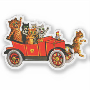 Pegatina Vintage Personalizado gatitos graciosos en auto cl