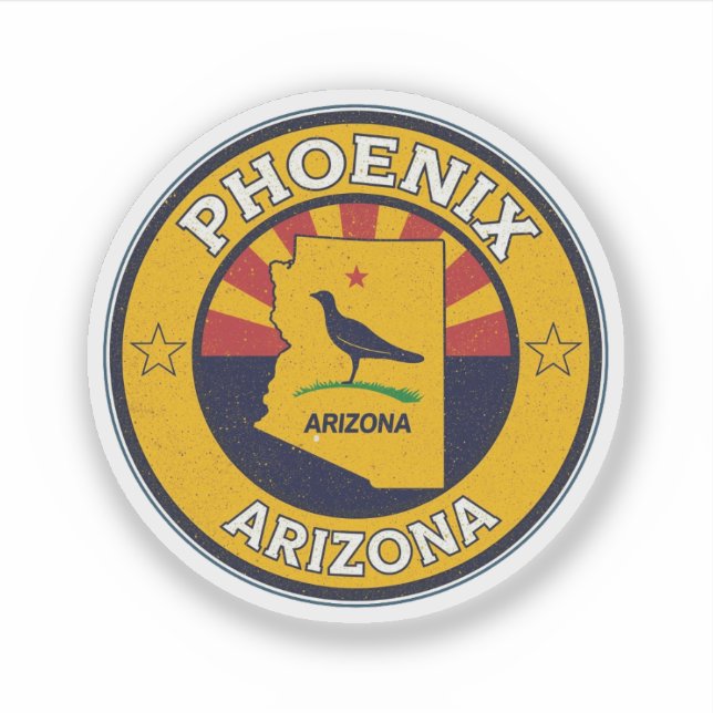 Pegatina Vintage Phoenix, Arizona gifts (Anverso)