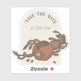 Pegatina Vintage Pomegranate Save the Date personalizado pe