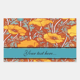 Pegatina Vintage Poppy ~ Rectangle