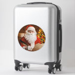 Pegatina Vintage Red Santa Claus Feliz Navidad<br><div class="desc">Vintage Red Santa Claus Feliz Pegatina navideño es muy útil durante las vacaciones. La mirada en la cara de Santa hace parecer como si estuviera haciendo la pregunta: "¿Qué quieres para los Navidades? Él está tomando notas.</div>