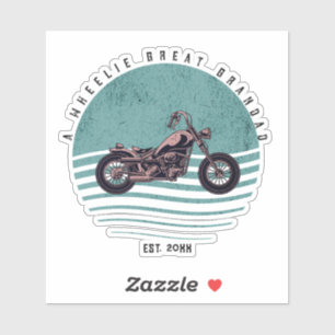 Pegatina Vintage Retro Distresor Wheelie Gran Grandad