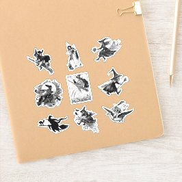 Pegatina Vintage Retro Halloween Witness Scrapbooking Set