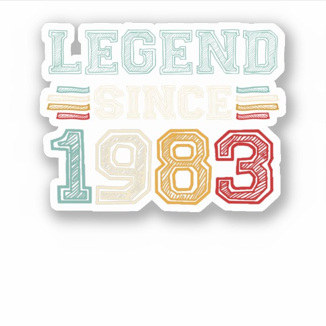 Pegatina Vintage Retro Legend Since 1983 (Anverso)