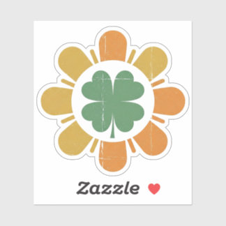 Pegatina Vintage Retro Shamrock Flower Die-Cut Sticker - 70