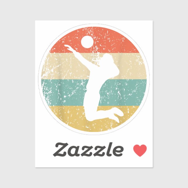 Pegatina Vintage Retro Volleyball (Hoja)