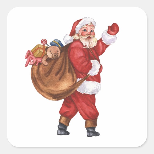 Pegatina Vintage Santa Claus (Anverso)