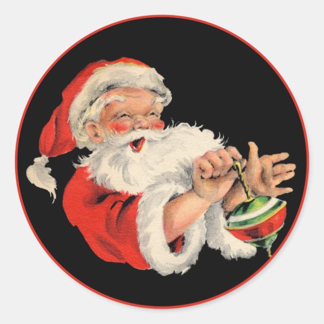 Pegatina Vintage Santa Claus (Anverso)