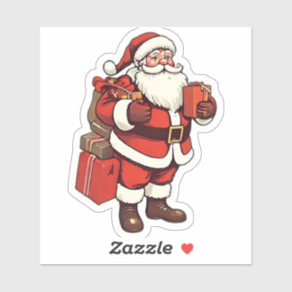 Pegatina Vintage Santa Claus Sticker | Classic Christmas 