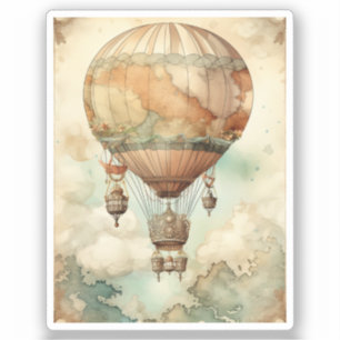 Pegatina Vintage Steampunk Hot Air Balloon (5)