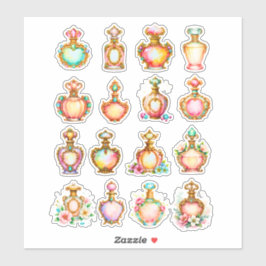 Pegatina Vintage Style Perfume Bottle Sheet of Stickers