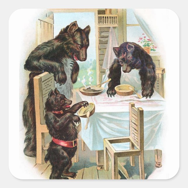 Pegatina Vintage Three Bears (Anverso)