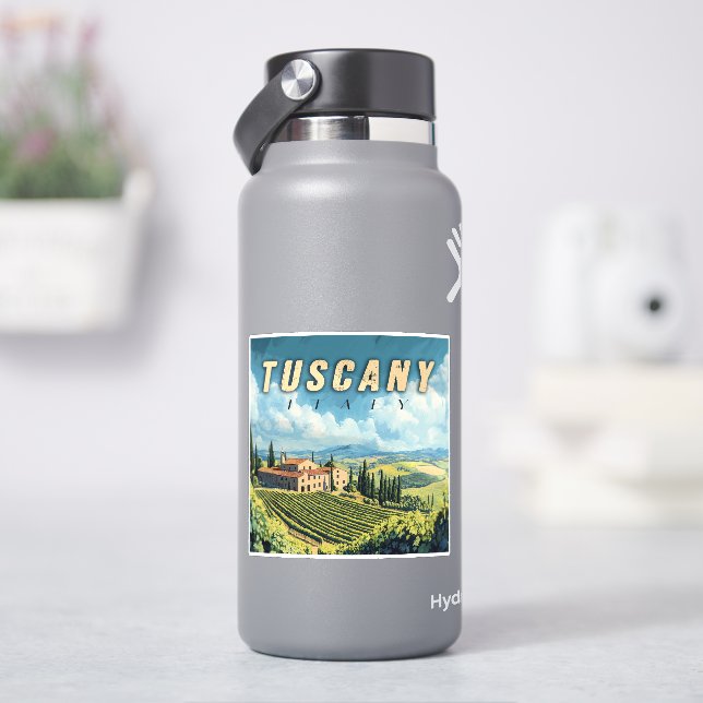 Pegatina Vintage Toscana Italia (hidrofrasco)