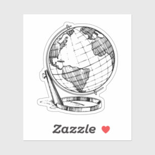Pegatina Vintage Travel Globe