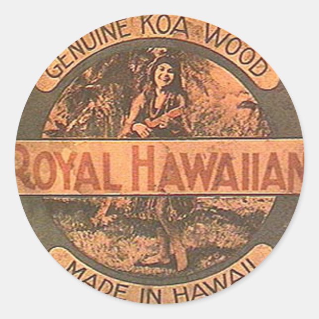 Pegatina Vintage Ukulele Lablel (Anverso)