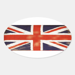 Pegatina Vintage Union Jack Oval