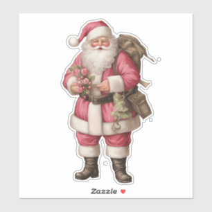 Pegatina Vintage Watercolor Santa