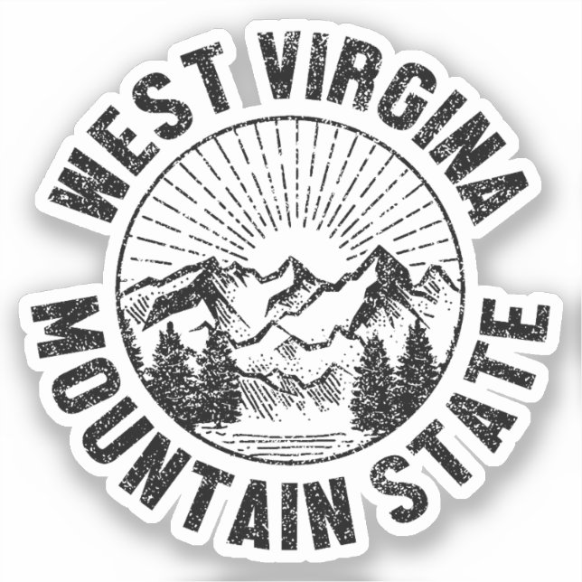Pegatina Vintage West Virginia (Anverso)