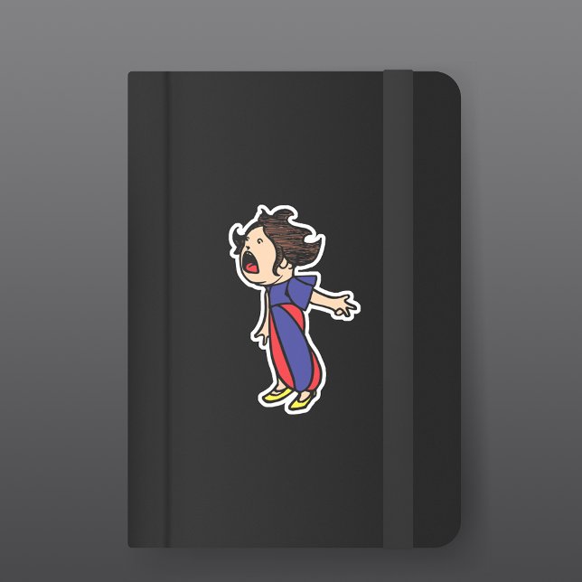 Pegatina Vintage Yelling Kid (Subido por el creador)