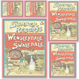 Pegatina Vintage Yorkshire Railroad Tourist Guide Art Set