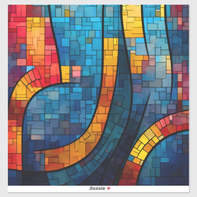 Pegatina Vinyl de Arte Mosaico (Hoja)