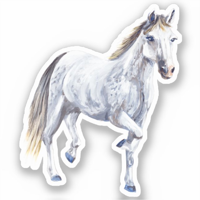 Pegatina Vinyl de Caballo Blanco (Anverso)