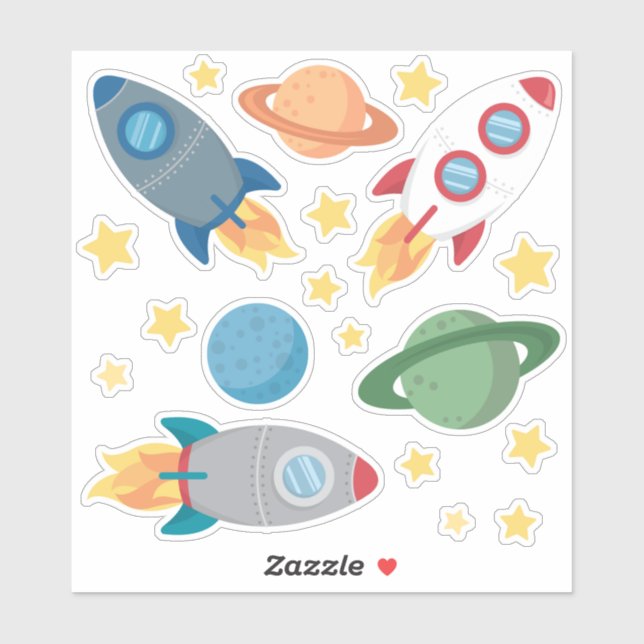 Pegatina Vinyl de diversión en el espacio ultraterrestre (Hoja)