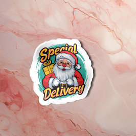 Pegatina Vinyl de entrega especial de Cute Santa Claus