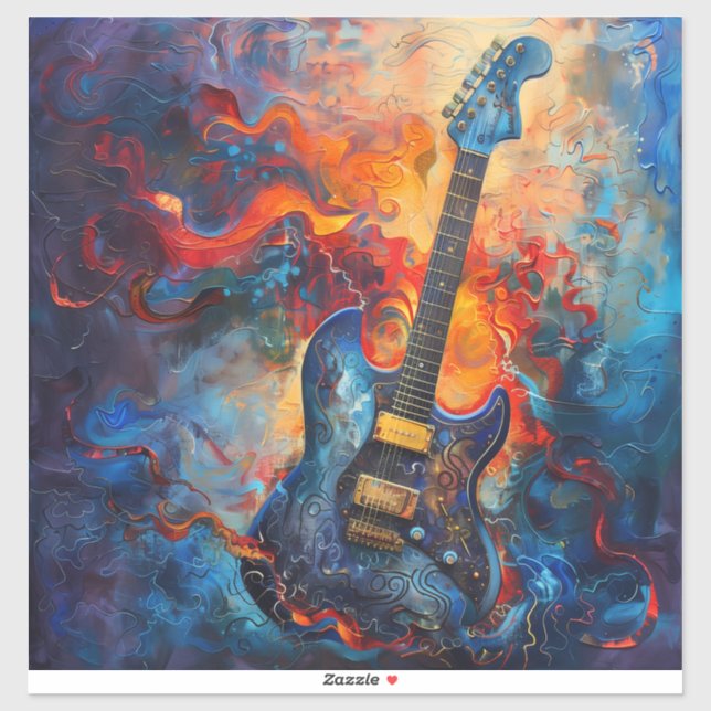 Pegatina Vinyl de guitarra eléctrica (Hoja)