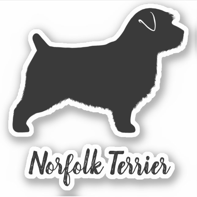 Pegatina Vinyl de Norfolk Terrier Dog Silhouette (Anverso)