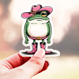 Pegatina Vinyl de rana de vaca cuta