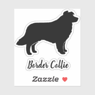 Pegatina Vinyl de Silhouette Dog Collie de borde