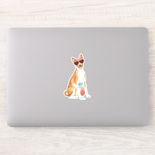 Pegatina Vinyl de Summer Basenji (Ordenador)