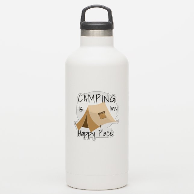 Pegatina Vinyl de Tent Camping (Botella de agua)