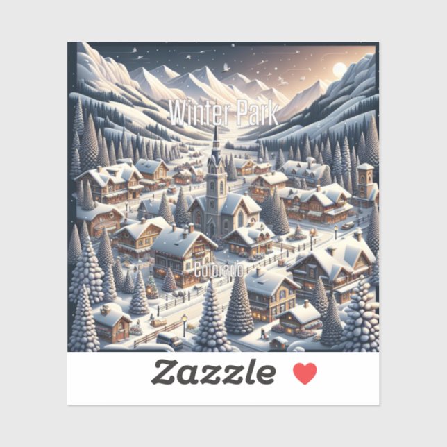 Pegatina Vinyl de Winter Park Colorado de 3 pulgad (Hoja)