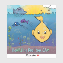 Pegatina Vinyl - Goldie Fish - Buellton.Art