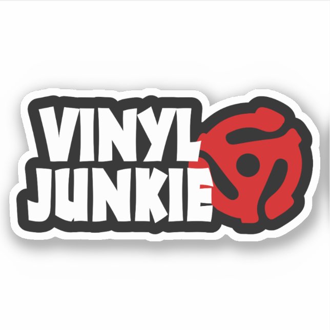 Pegatina Vinyl Junkie (Anverso)