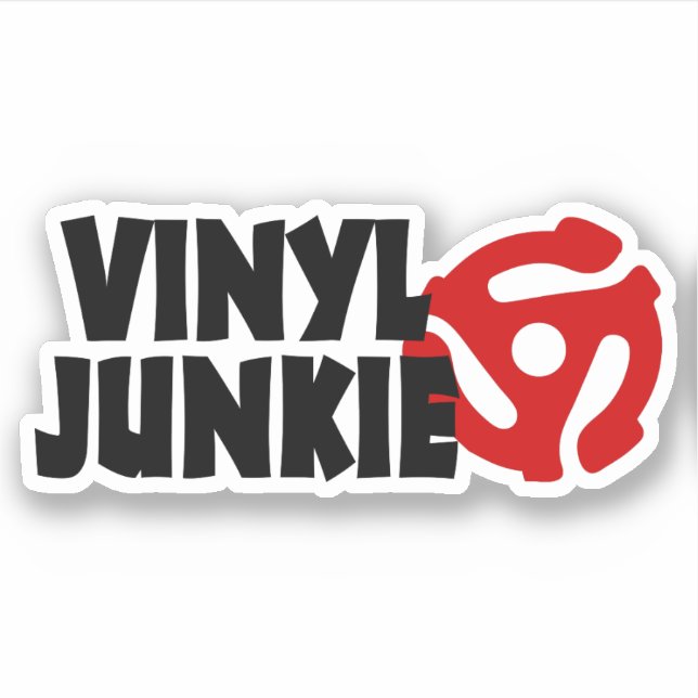Pegatina Vinyl Junkie (Anverso)